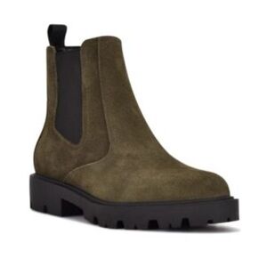 Nine West Olive Green Chelsea Boots